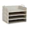 Mind Reader Stackable Paper Tray, Desktop Organizer, File Storage, Office, Plastic, 4 Pcs., Beige